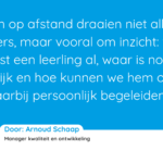 Leerling maakt online een toets op afstand via de digitale leeromgeving van de Wereldschool.